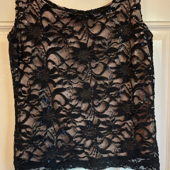 Onyx Nite Lace Sequin Tank - Picture 2 of 5
